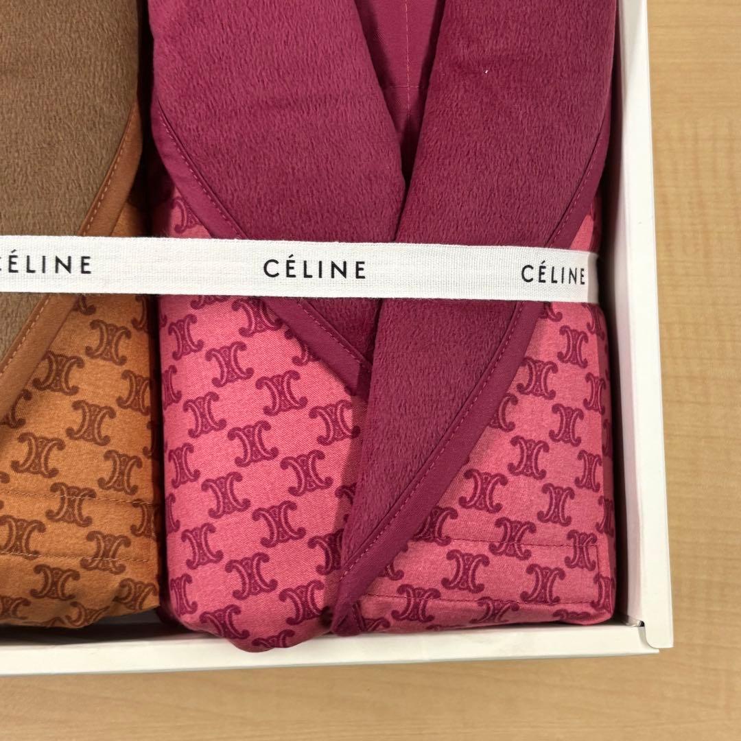 【未使用】【激安】　CEINE セリーヌ　ガウン　レッド　ブラウン　レディース