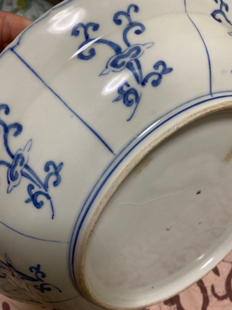 清朝　青白磁の神話的生物の皿　セット2枚