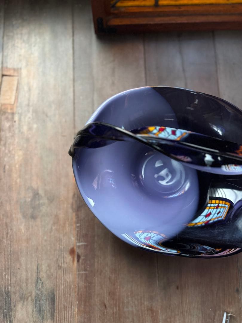 マルティーニ ガラス花器｜深紫の揺らぎが美しいヴィンテージフラワーベース