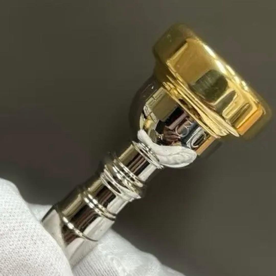 トランペットマウスピース　バック Bach3C リムゴールドプレート