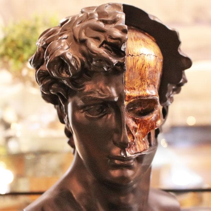 ダビデ×スカル アートオブジェ ダビデ像 胸像 インテリア 128-123