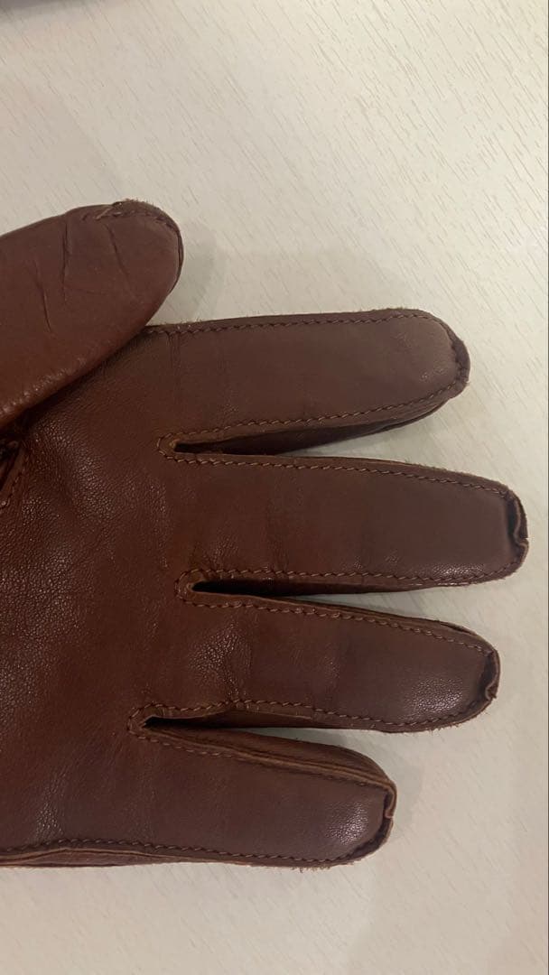 【高級ブランド】madova 本革レザー手袋　カシミア100% ブラウン 茶色