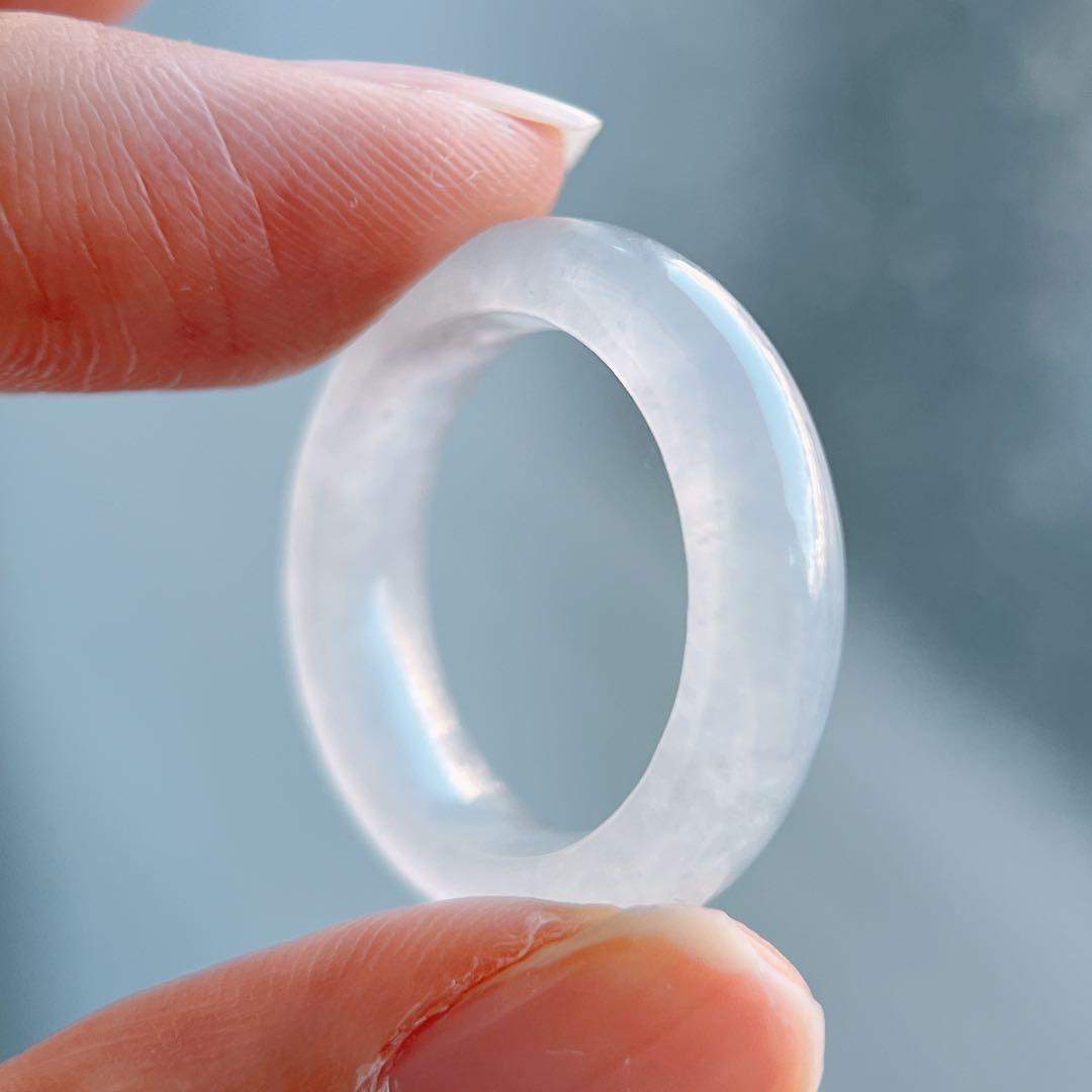 ミャンマー産天然本翡翠 くりぬきリング 10号