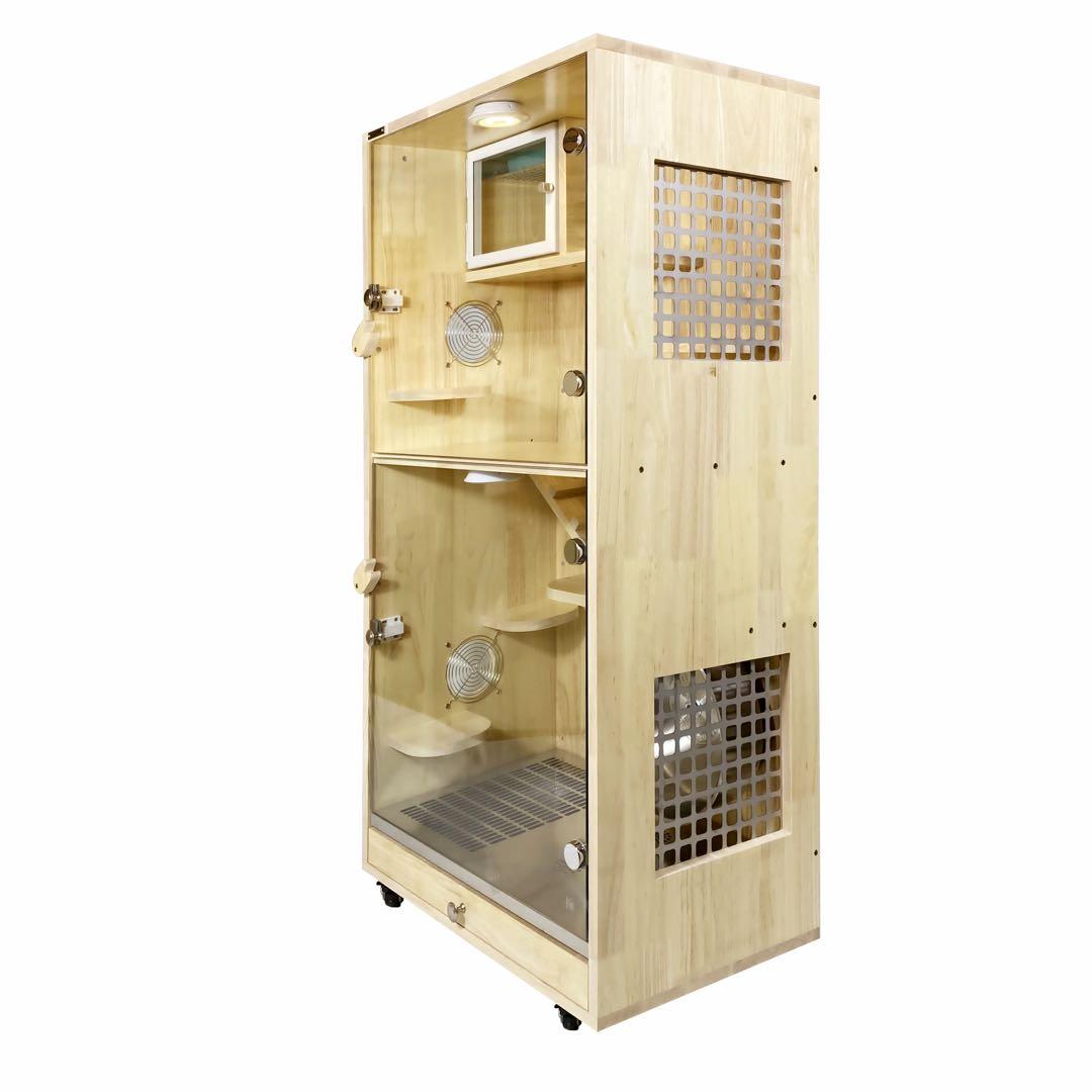 チンチラゲージセット 小動物飼育ケージ ゲージ 高級木製（オーク材） 120㎝