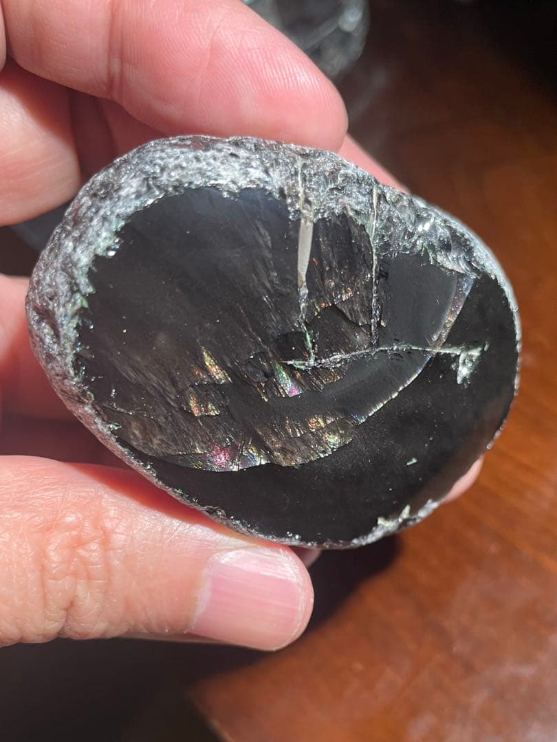 研磨品　十勝石玲瓏　スペシャルゴールデンレインボーオブシディアン