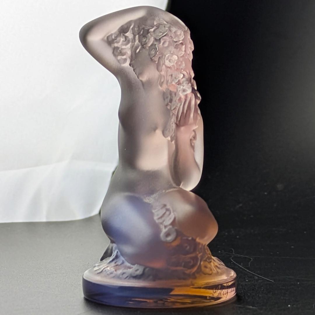 ラリック フロレアル オパルセント ラベンダーフロスト裸婦像ヴィンテージ仏製美品