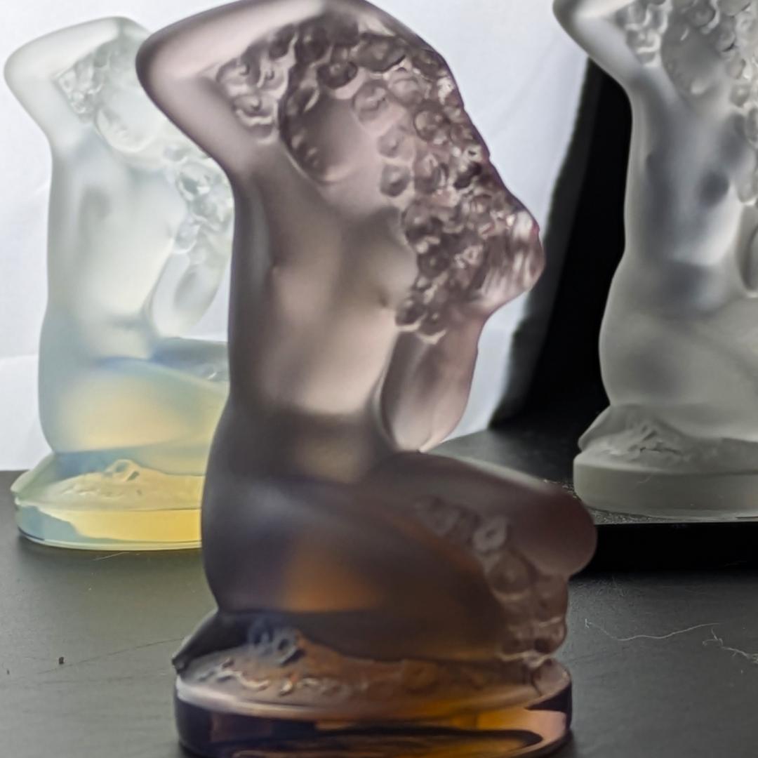 ラリック フロレアル オパルセント ラベンダーフロスト裸婦像ヴィンテージ仏製美品