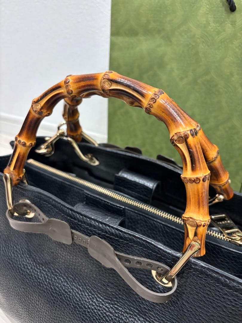 GUCCI グッチ 超美品 バンブー ショッパー 2WAY ハンドバッグ