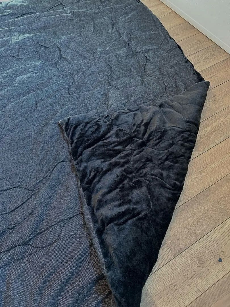 先染めこたつ掛敷布団2点セット（ブラック）長方形　大判