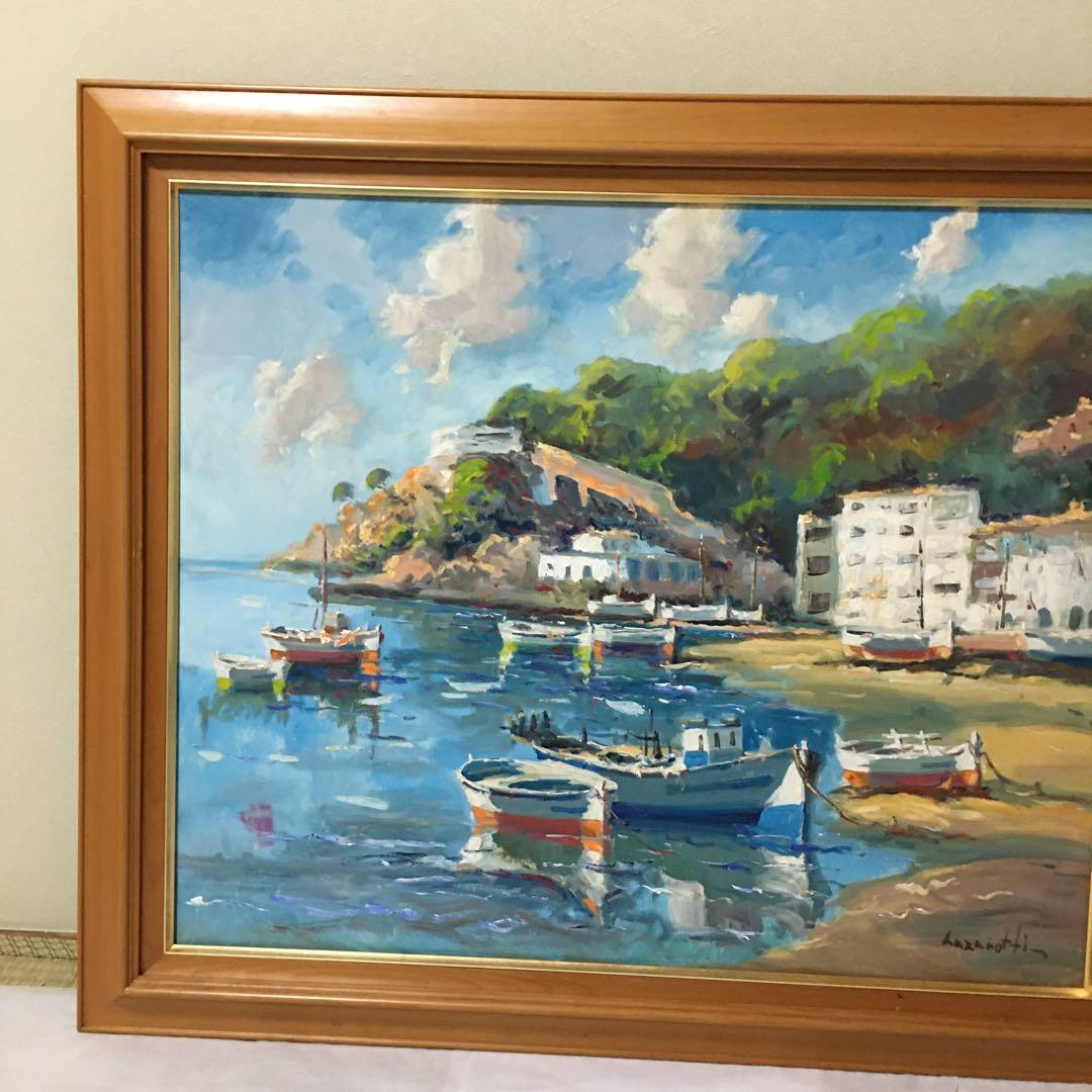 ヨーロッパ絵画油絵手書きワイド海景