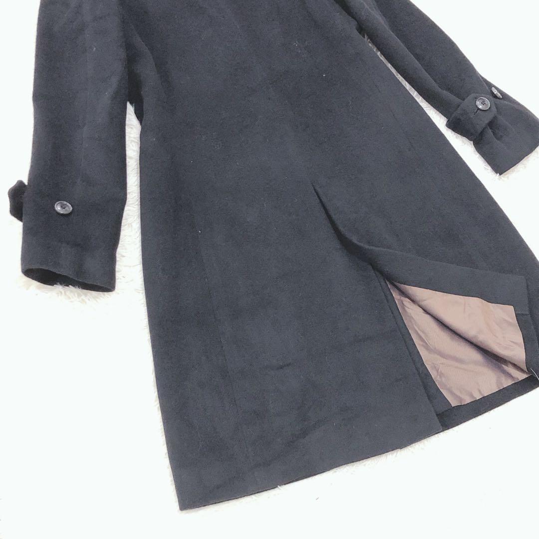 【極美品】ユナイテッドアローズ アンゴラ混 ロングコート ブラック サイズ40