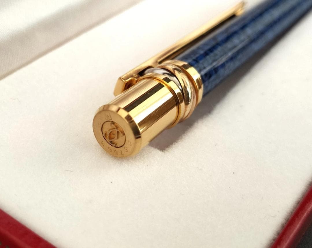 希少美品 Cartier カルティエ トリニティ マーブルブルー ボールペン