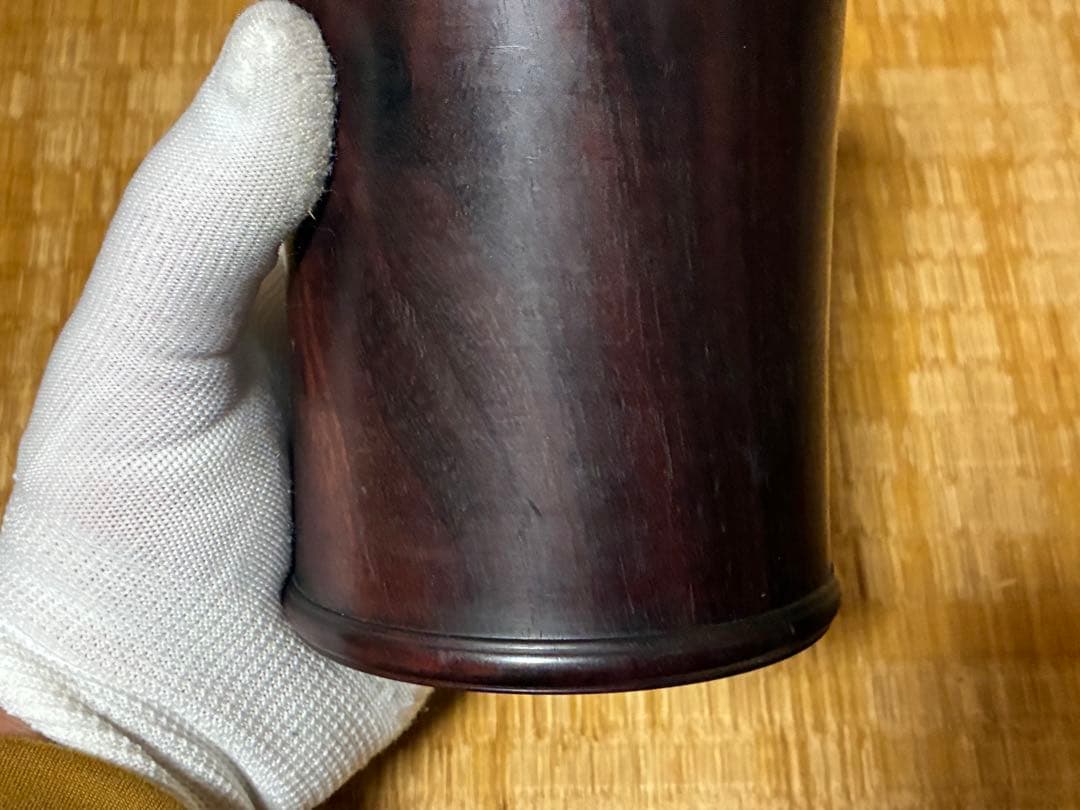 天然木 木製 唐木 筆筒 筆立