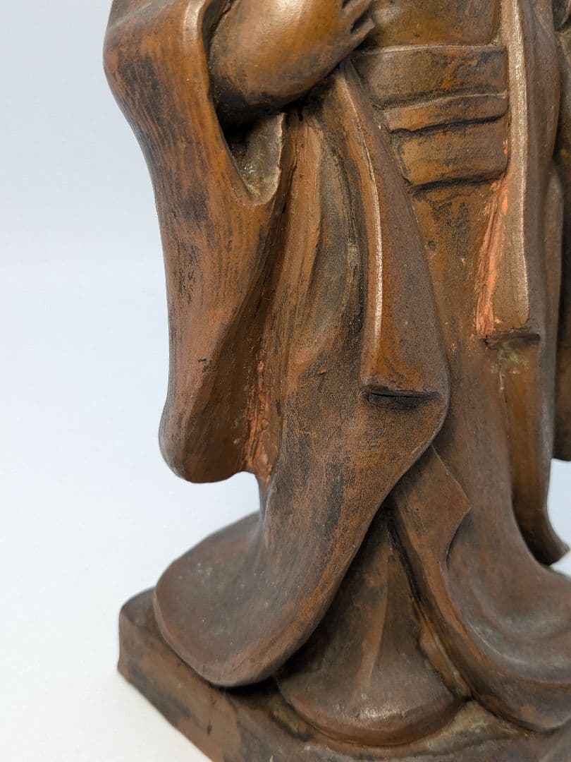 【直しあり】春水 備前焼 女人像 合箱 陶器人形 置物 陶像 希少 レア 骨董品