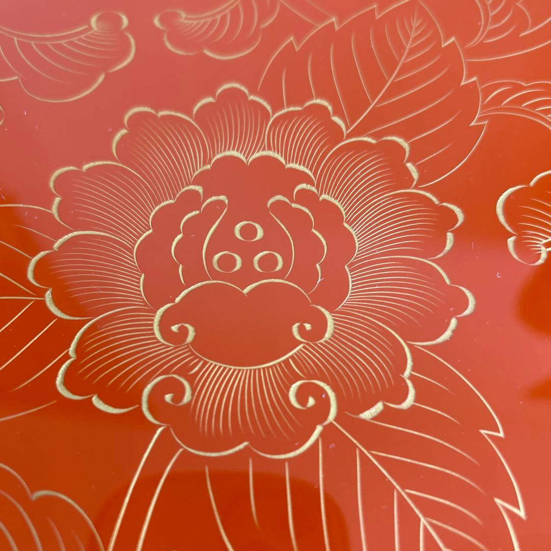 輪島塗　卓上膳　5客　沈金牡丹　【未使用】