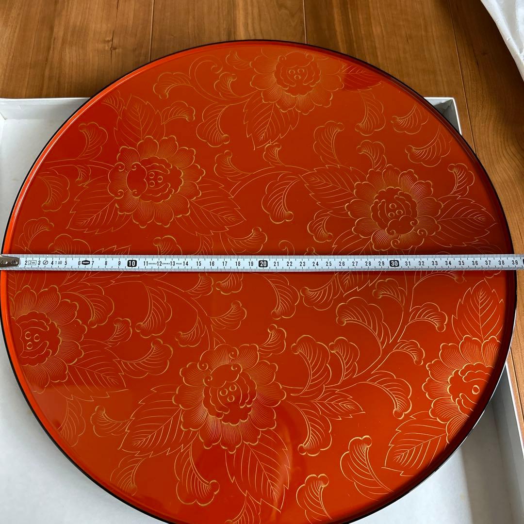 輪島塗　卓上膳　5客　沈金牡丹　【未使用】