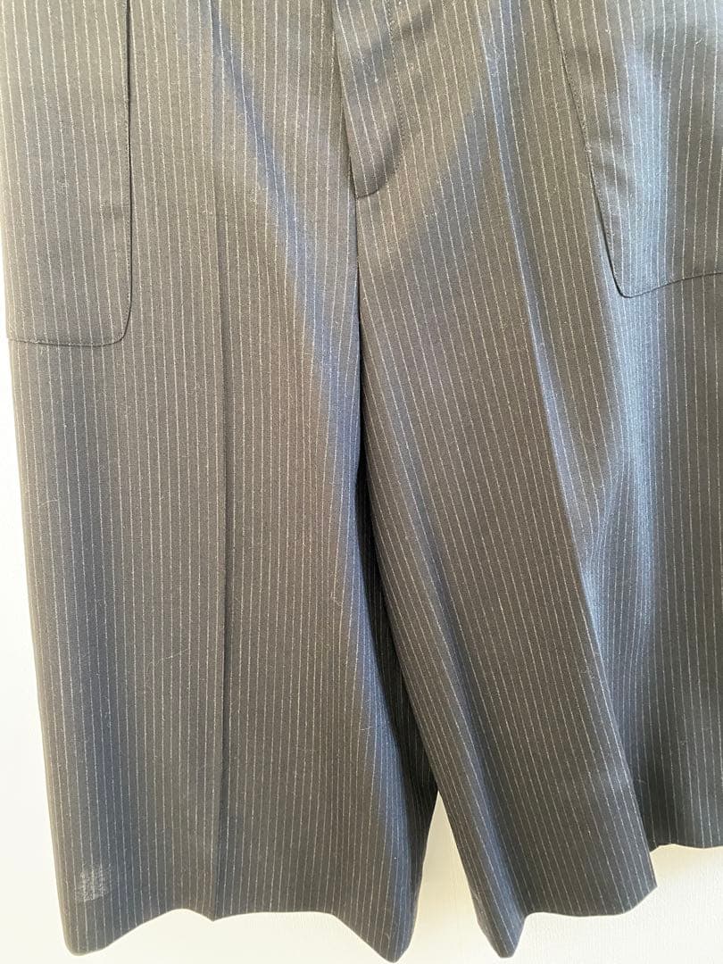 CELINEグレー ストライプ ガウチョパンツ2ポケット
