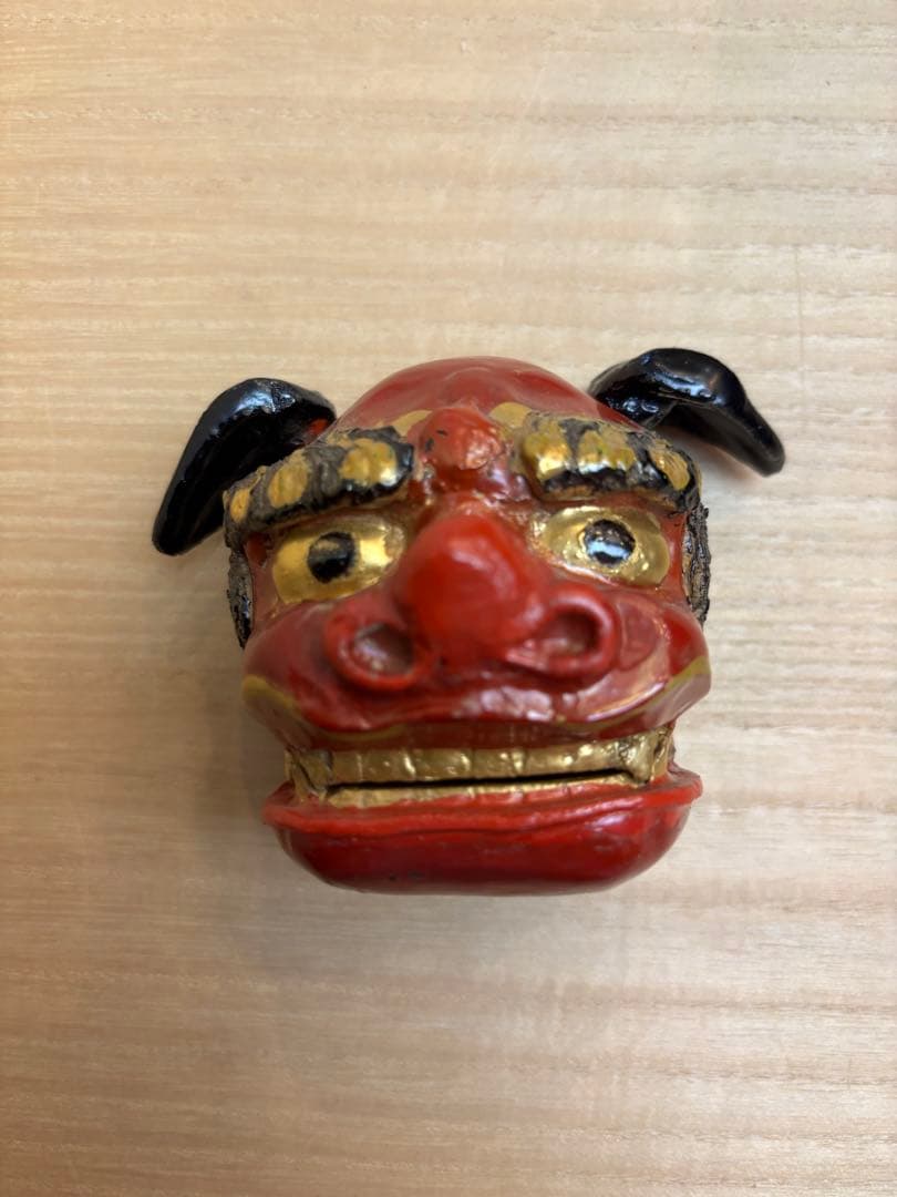 茶道具　二代　中川正斉作　乾漆　獅子頭　香合