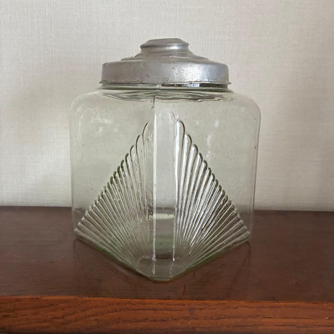 大正〜昭和初期　アールデコのあめや瓶　菓子瓶