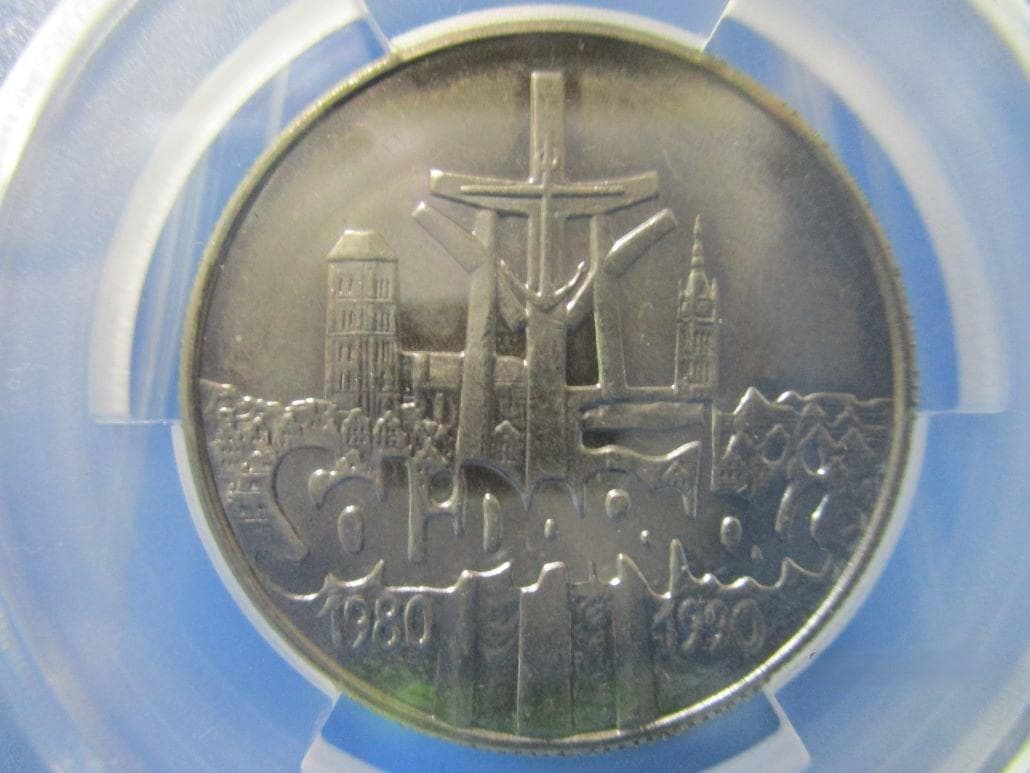 ポーランド 10000ズウォティ硬貨☆1990年/未使用/ポーランドの民主化運動