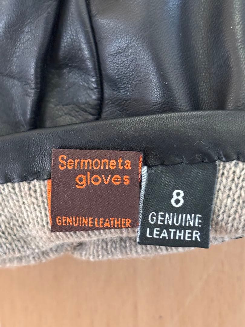 Sermoneta gloves黒レザー手袋