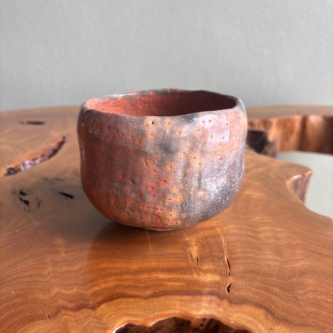 赤楽茶碗 吉村楽入造 楽入窯 楽焼 抹茶碗 茶道具 共箱