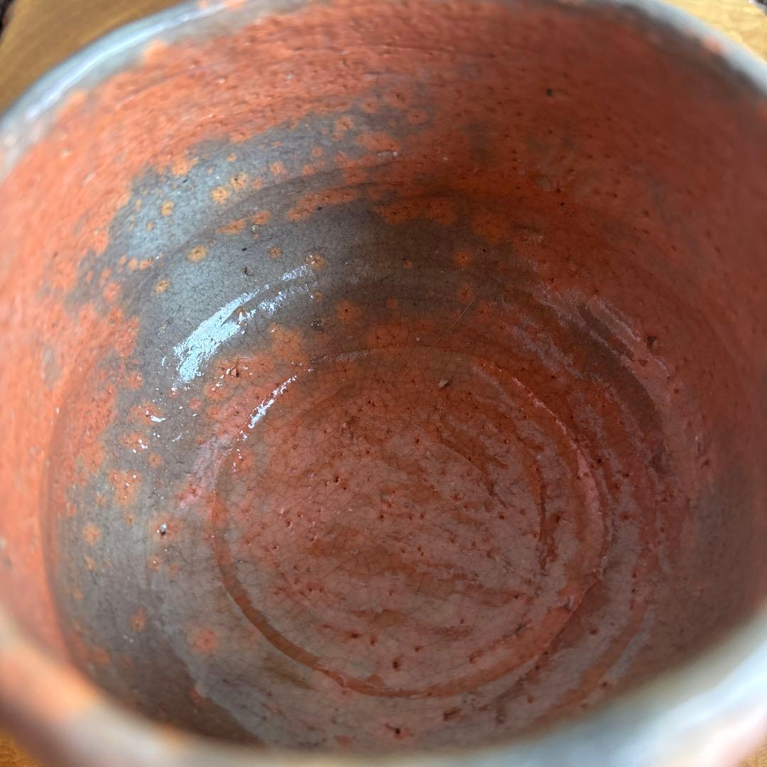 赤楽茶碗 吉村楽入造 楽入窯 楽焼 抹茶碗 茶道具 共箱