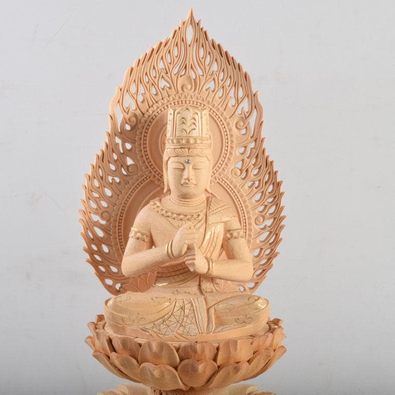 仏教美術　桧彫刻　大日如来坐像　仏像　華鬘台　C　8801