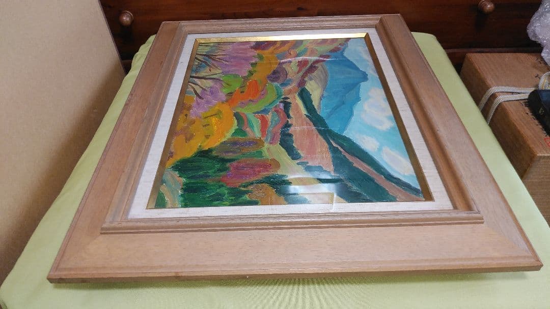 ◆梶進　「箱根の秋 （俵石）」　油彩　F8号 　光風会会員 　師：藤島武二◆