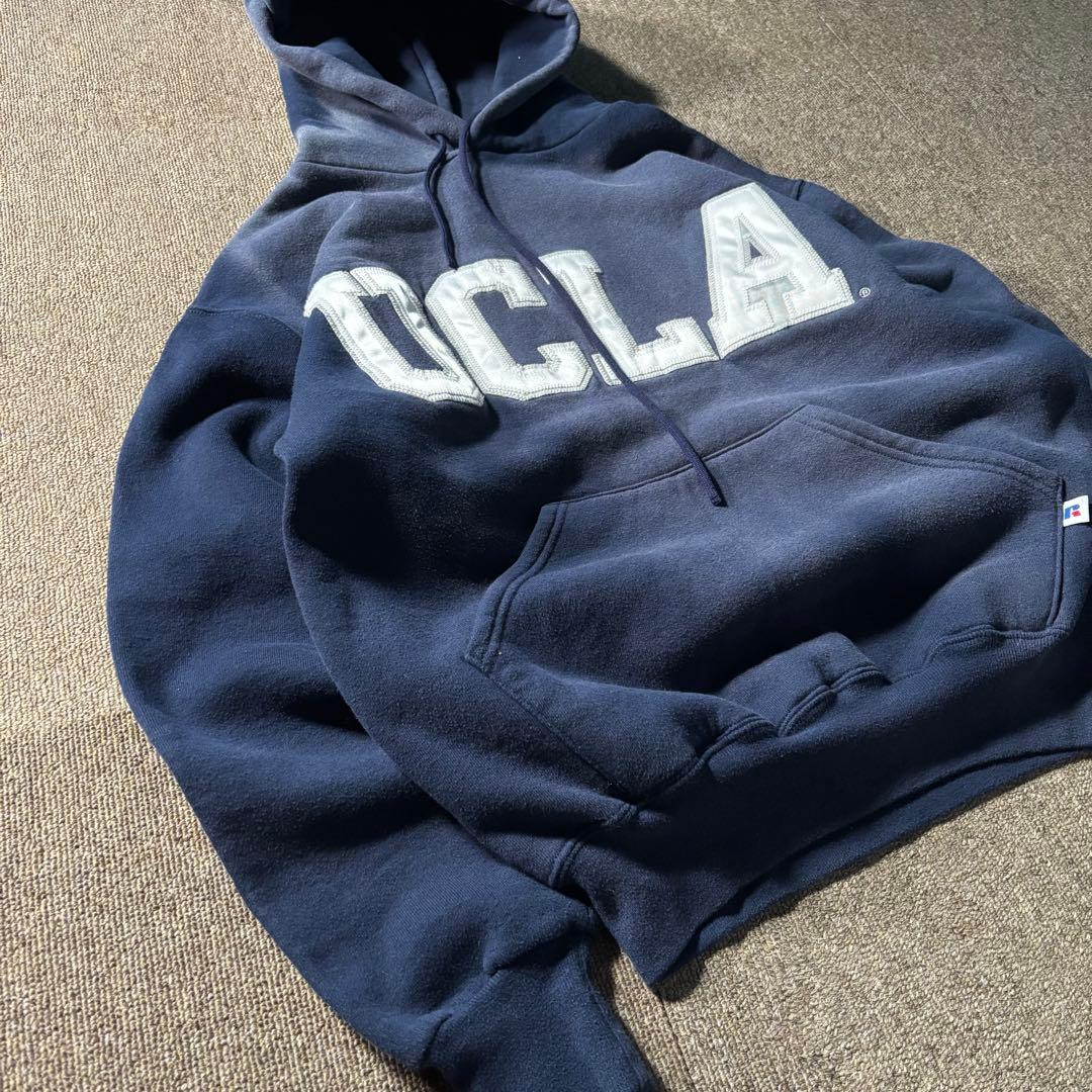 RUSSELL ラッセル 鬼フェード スウェット パーカー UCLA M ナス紺