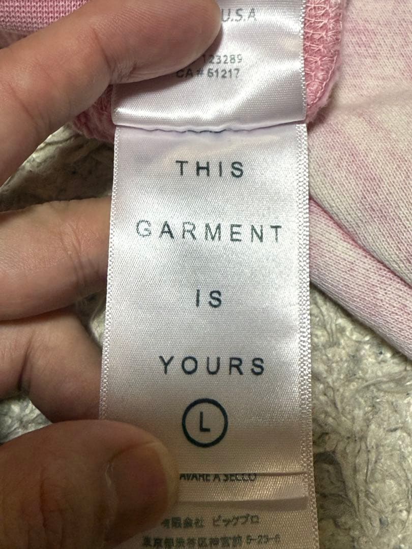 LES TIEN ロンハーマン L ピンク パーカー ウォッシュ加工