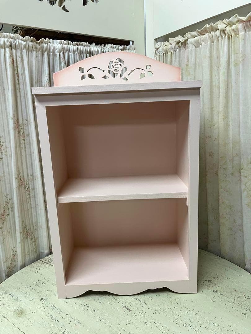 &ねこ大好きさん専用纏め　薔薇のカット&ステンシルピンクの木製2段とスリムラック