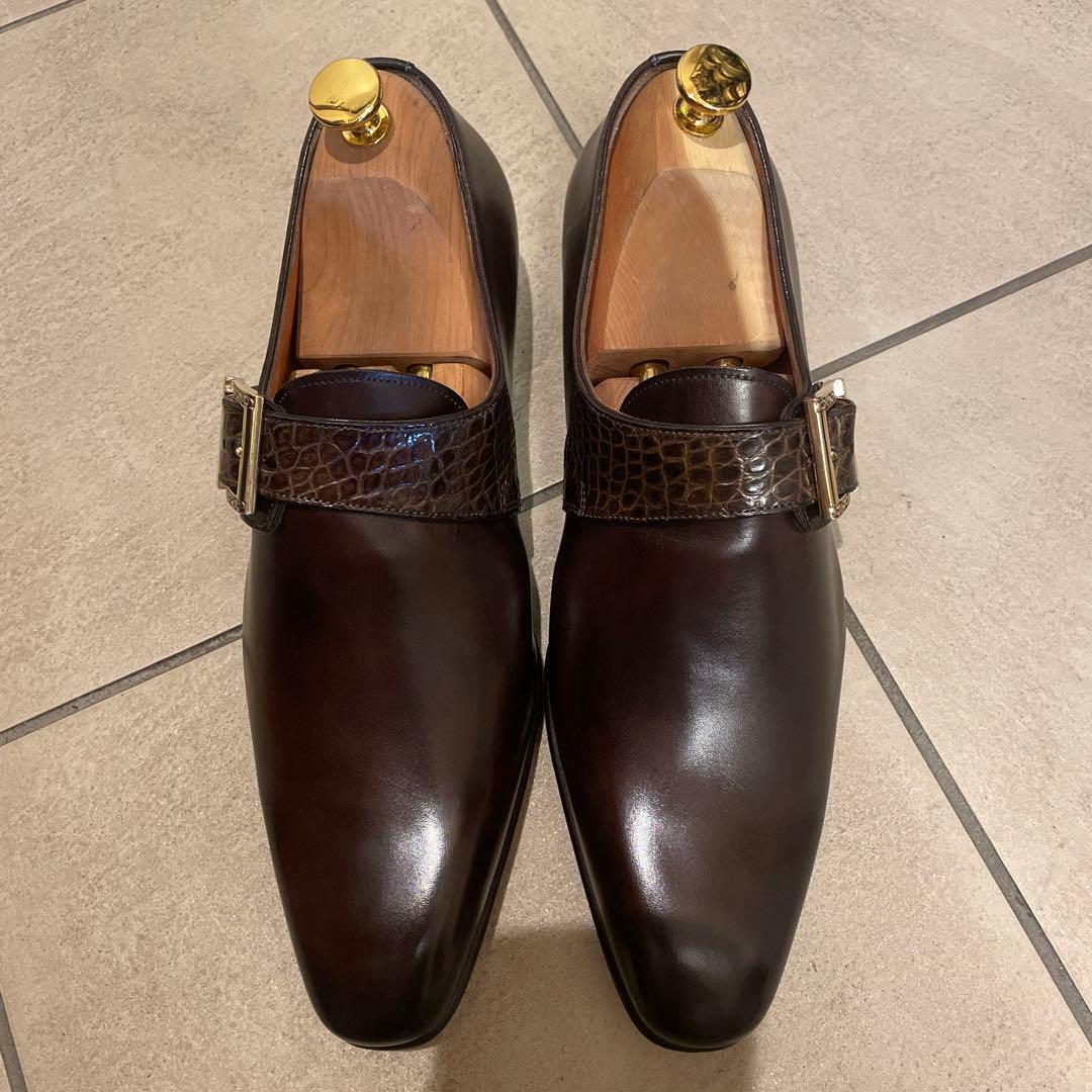 Ando　Santoni サントーニ カーフ×クロコダイル ダークブラウン