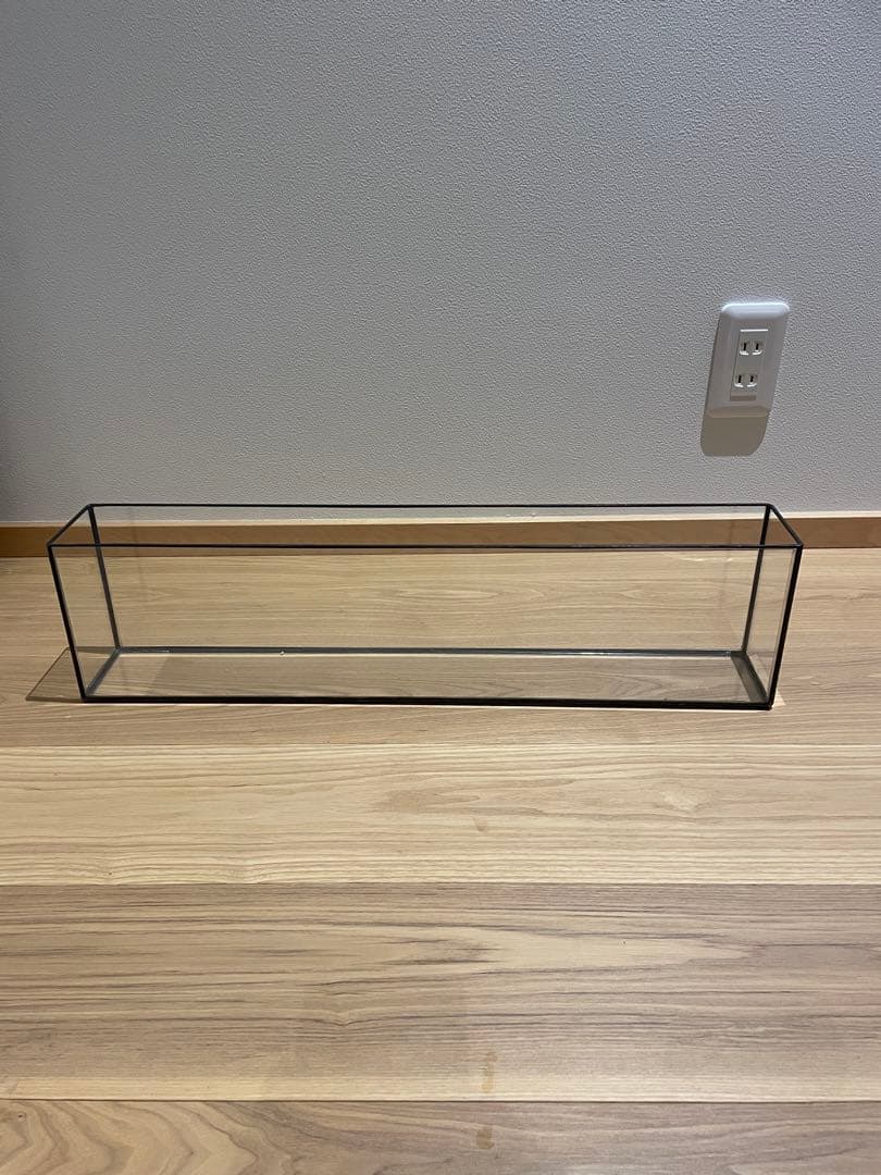 (未使用)ガラス花瓶フラット水槽　横幅60.5cm×縦9cm×高さ15.5cm