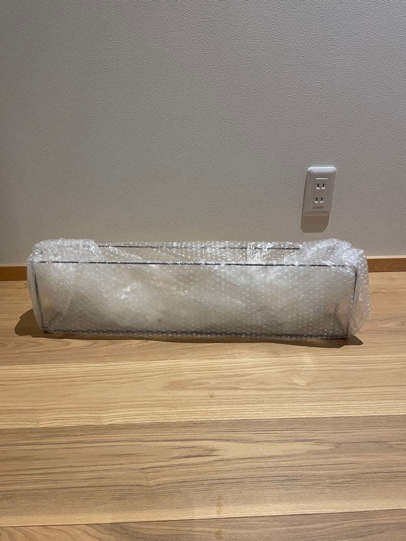 (未使用)ガラス花瓶フラット水槽　横幅60.5cm×縦9cm×高さ15.5cm