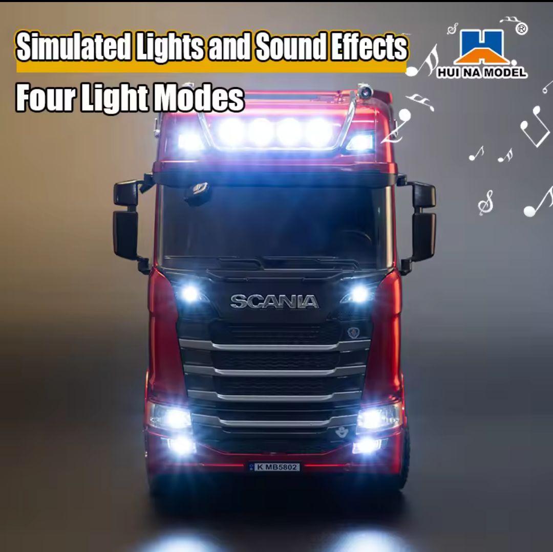 【新品】スカニア 770S V8 ヘッド本体＋トレーラーセット 1/18 レッド