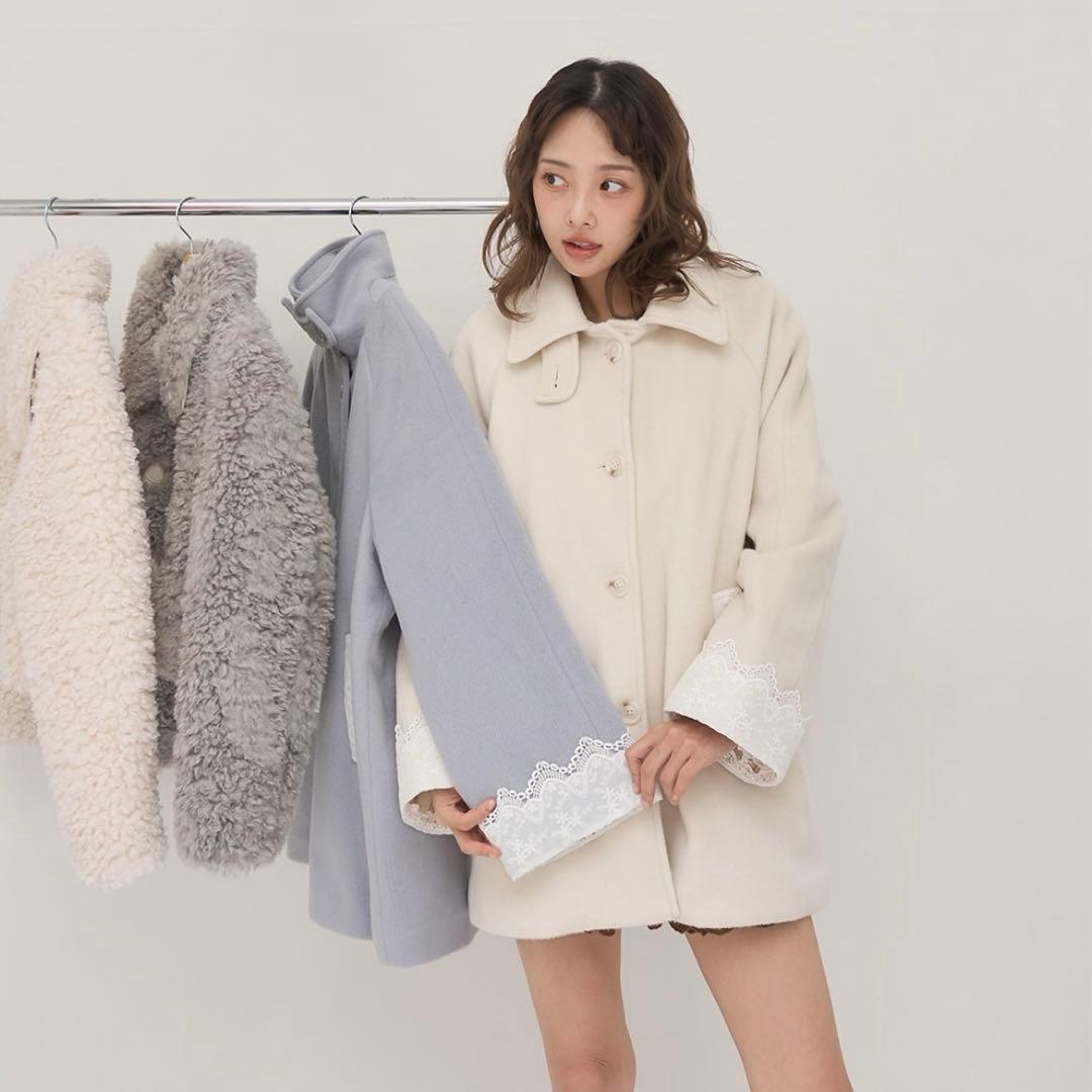 【muget】romantic milky midi coat(IVORY)