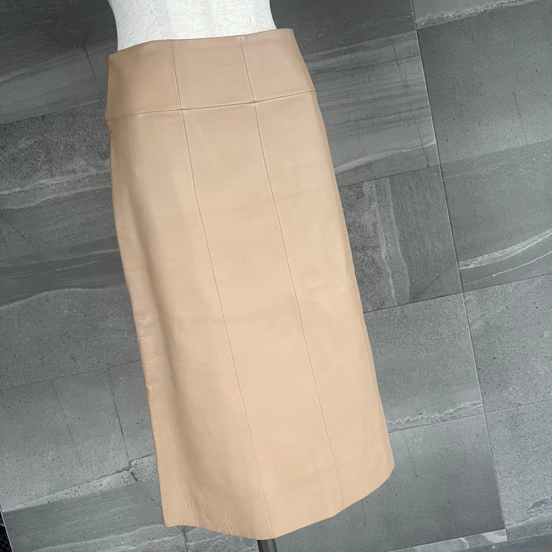 LOEWL ロエベ　レザーフレアスカート　美品