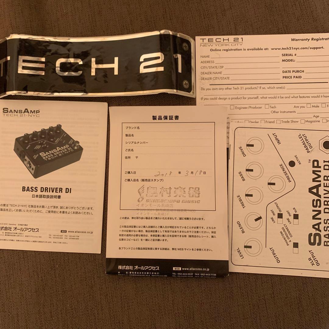 ベース TECH 21 NYC SansAmp BASS D DI