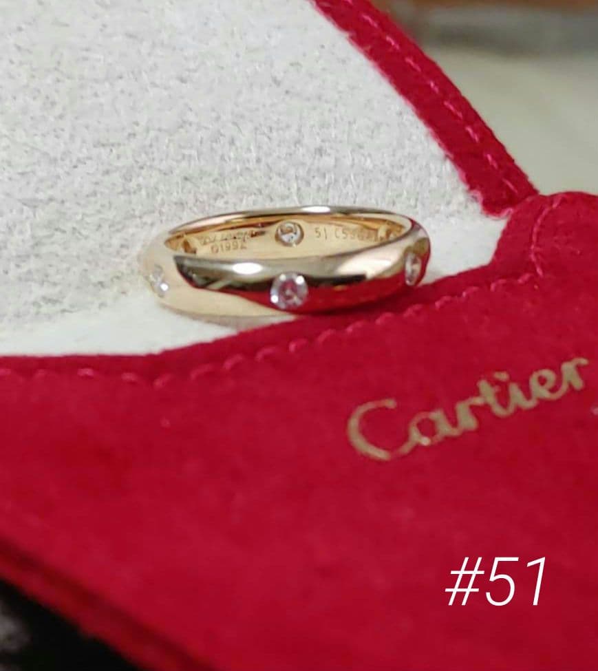 【証明書あり】Cartier　カルティエ　ステラリング　YG　ダイヤ6P　#51