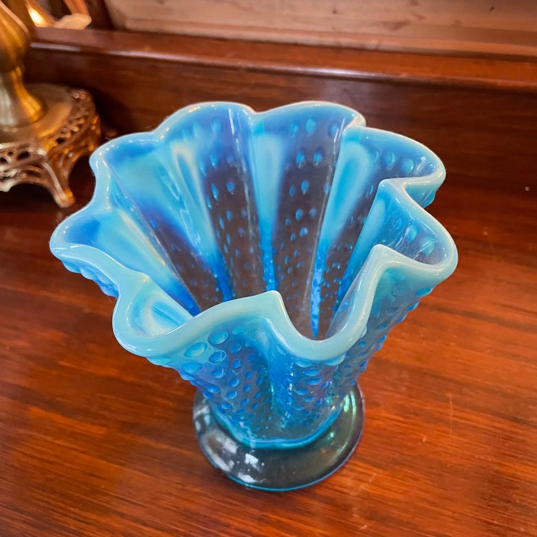 貴重！オールドフェントン fenton アートガラス花瓶 アンティーク アメリカ