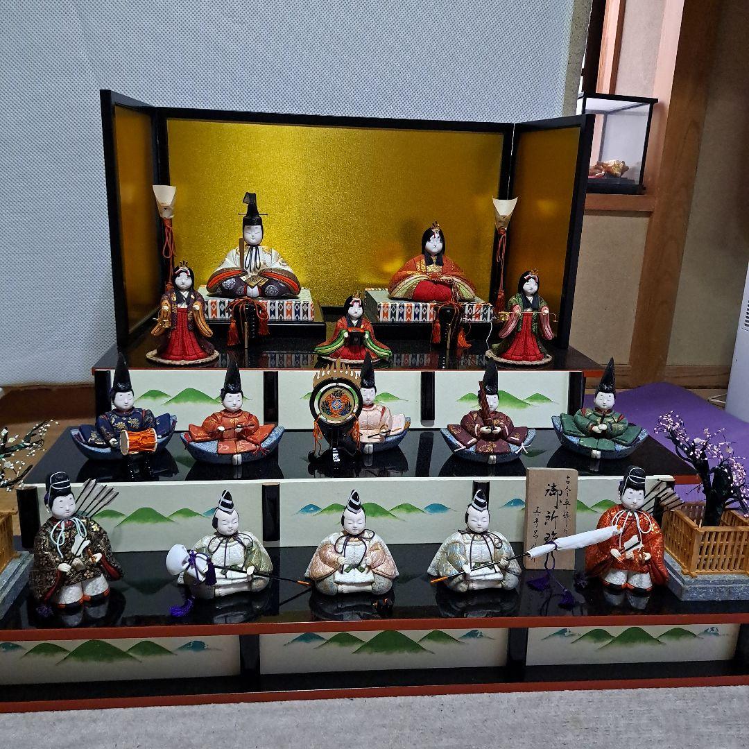 定価 65万 真多呂人形 京都 伝統工芸品 雛人形セット 15体 豪華 日本人形