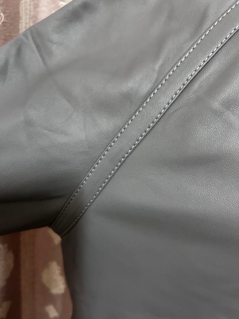 ✨美品JOSEPH HOMM フード付きレザージャケット グレーサイズ50羊革