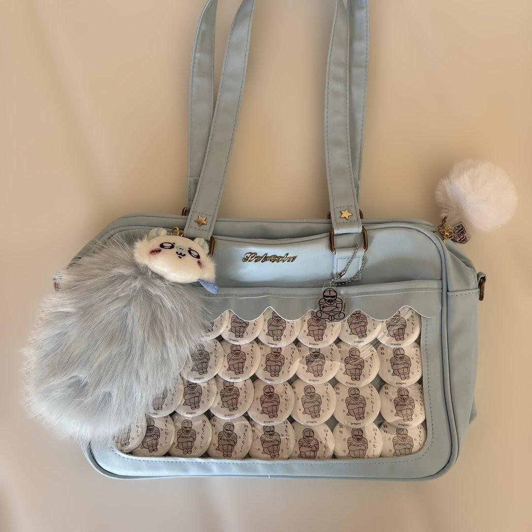 モモンガ 鎧さん ちいかわ 痛バッグ ブルー 水色 推し活 オタク