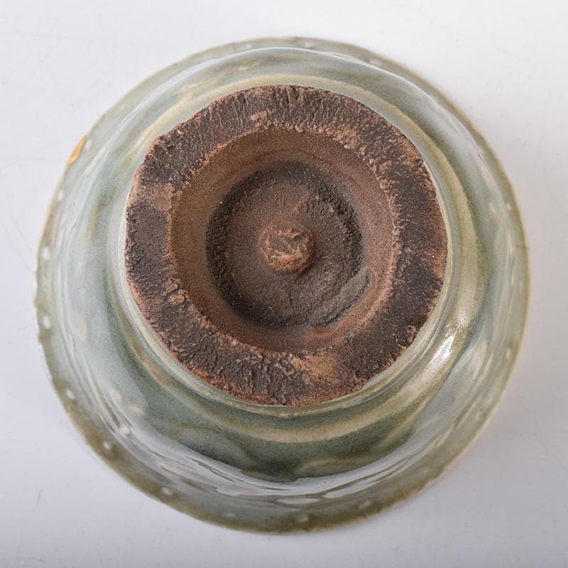 中国　青磁　花文　盃　時代箱付　M　R8208