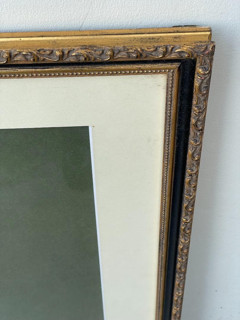大型 額縁 フレーム アンティーク ゴールド マット付 高級 ヴィンテージ 美品