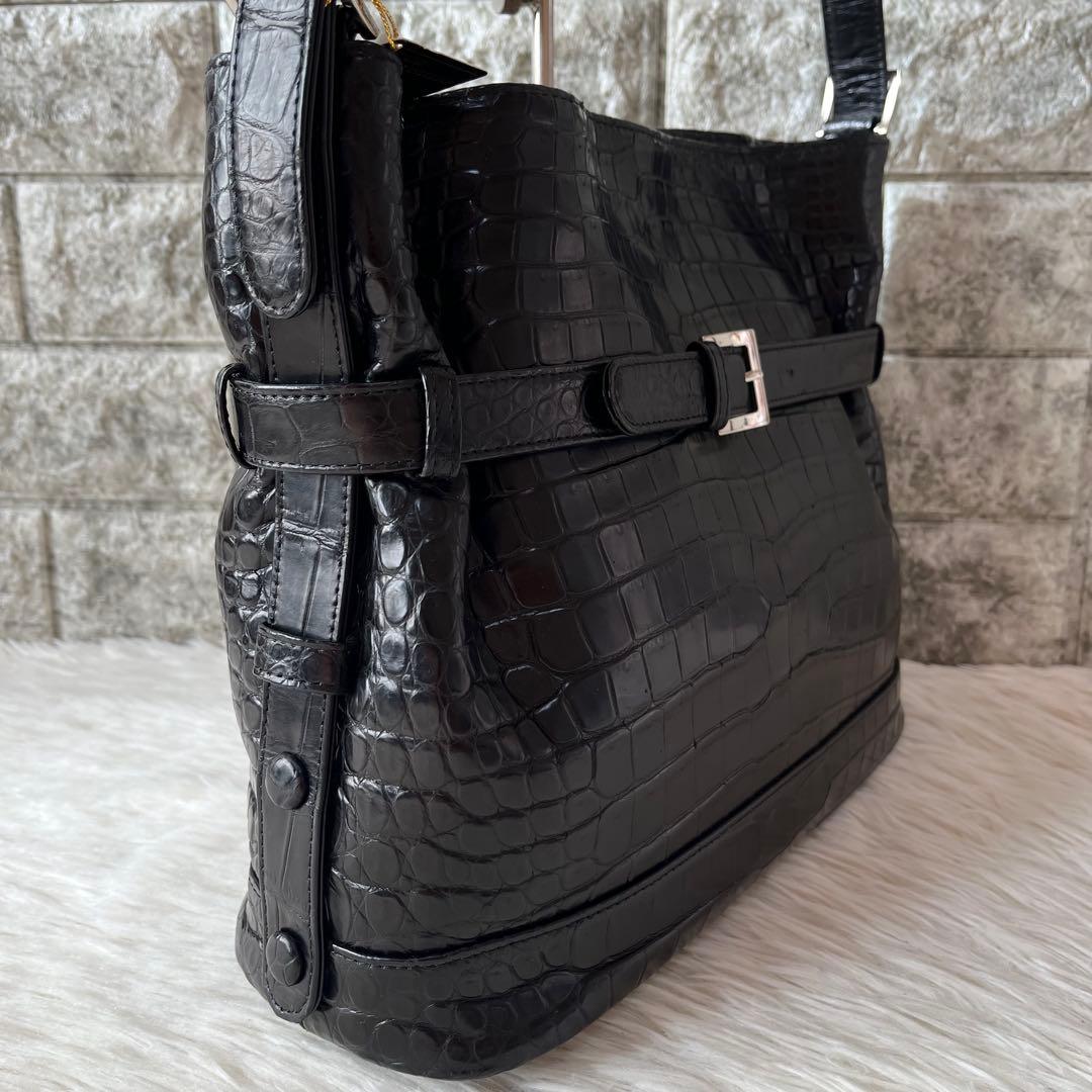 【新品未使用】TOKYO YK製　クロコダイル　ワンショルダーバッグ　JRA認定