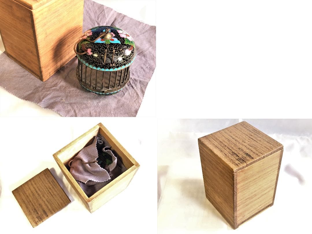 【 七宝虫籠 】　中華古玩　収蔵品　桐箱付き