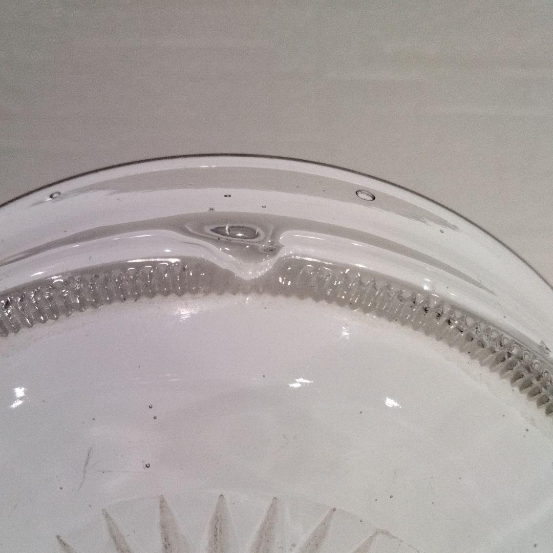 R392 江戸期 義山切子 円形小皿 5枚 ギヤマン ガラス　H