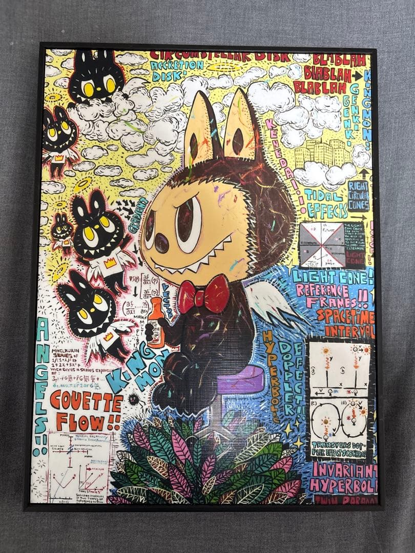 ラブブ　3Dアート　額付き　ポップアート キャラクター印刷キャンバス